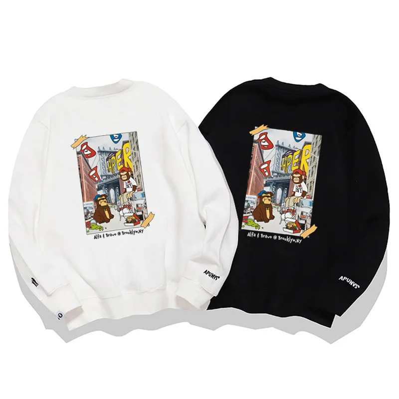 0490毛圈薄款 490加绒厚款 休闲长袖圆领加绒卫衣M L XL XXL 16