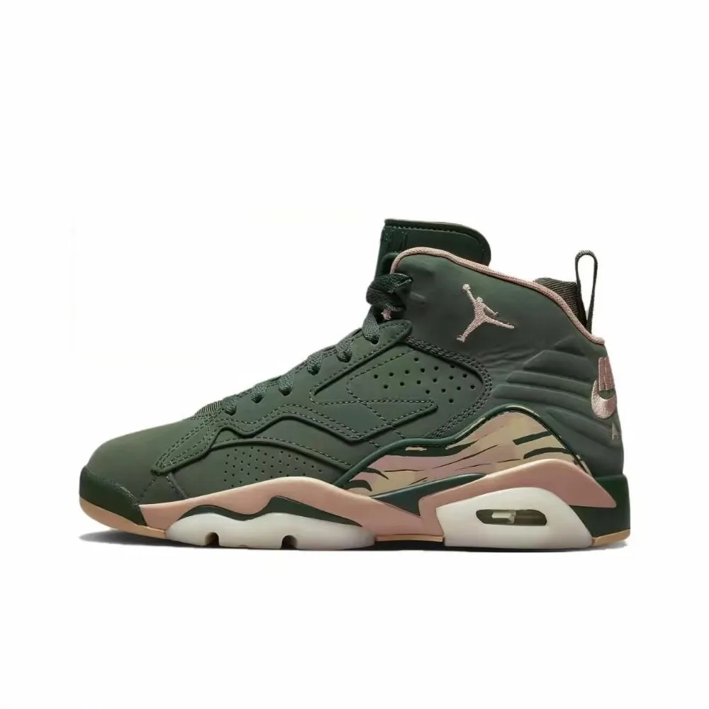 Air Jordan Air Jordan 6 Basketball Shoes – Army Green/Pink